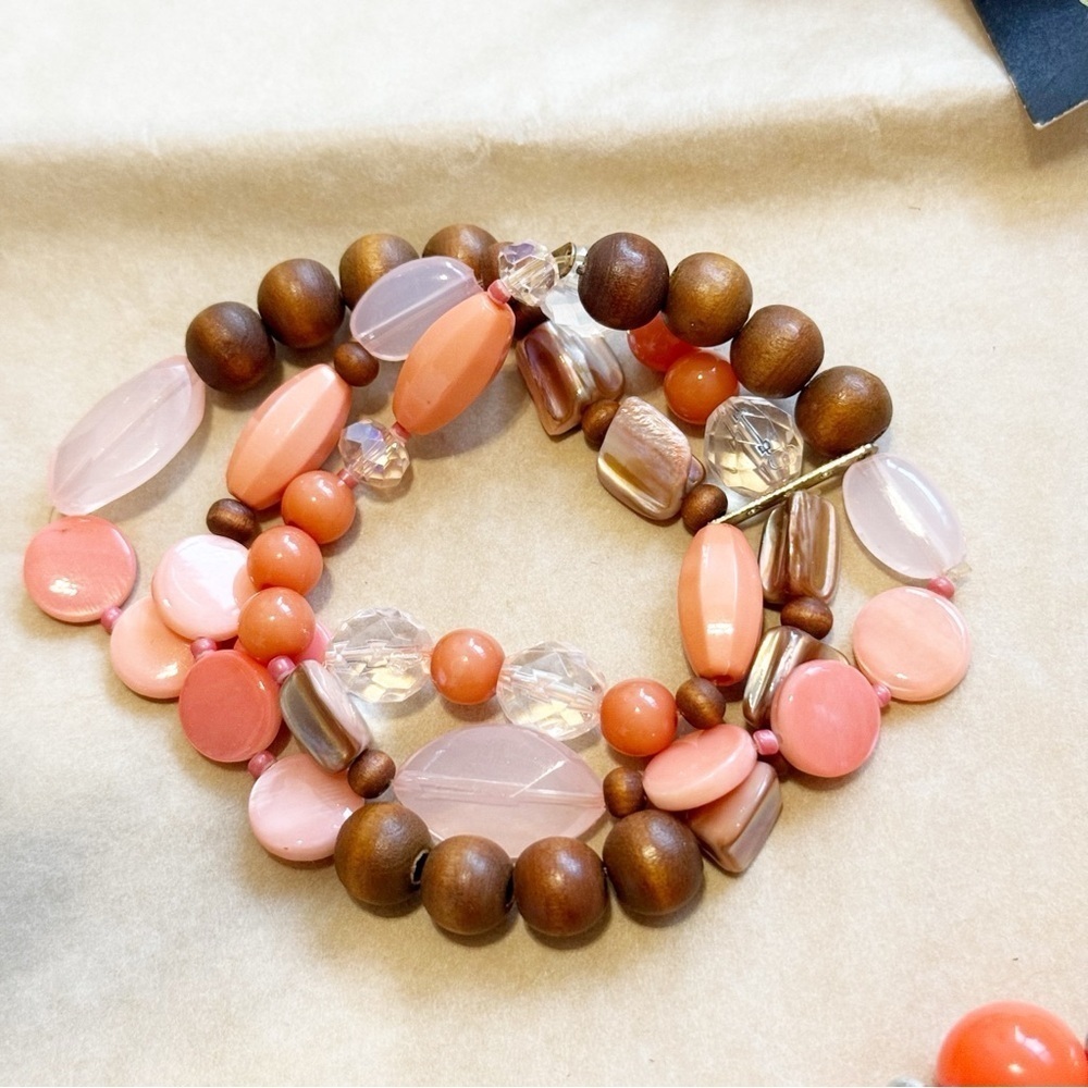 Bundle of 6 Jewel Tone Beaded Bracelets - Picture 2 of 7
